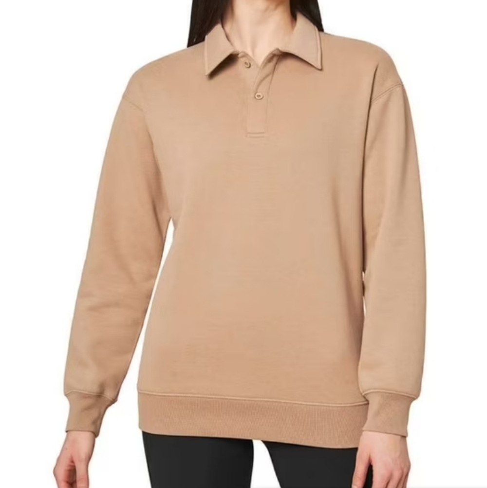 Mondetta Women's Fleece Jersey with Collar Color Tan